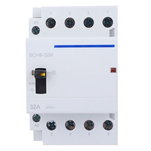 Contacteur domestique CA BCH8-32M 24 V 32 A 4 poles sur rail DIN avec interrupteur de commande manuel 4 NO