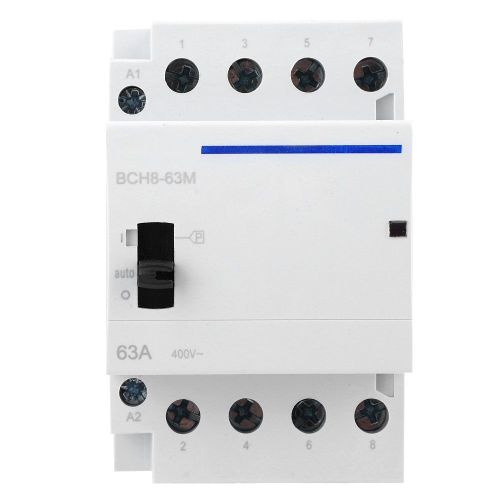 Contacteur domestique CA 24 V 4 poles 63 A sur rail DIN BCH8-63M avec interrupteur de commande manuel 4NC