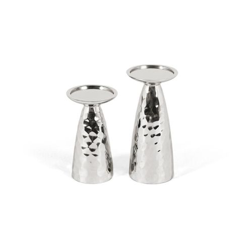 Ensemble De Deux Chandeliers En Aluminium Brillant