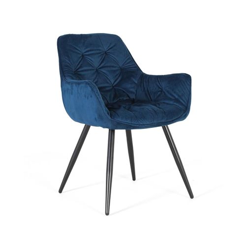 Ensemble De 2 Chaises Recouvertes De Velours Et Pieds En Acier