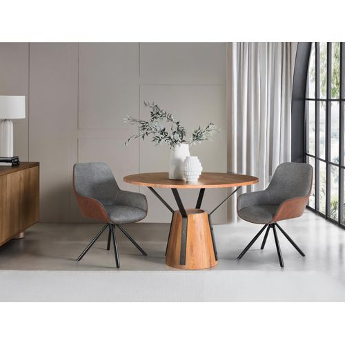 Ensemble De 2 Chaises Pivotantes Recouvertes De Tissu