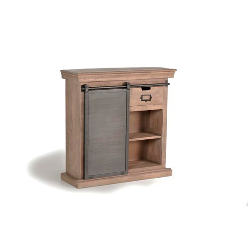 Console En Bois De Manguier Avec Porte Coulissante