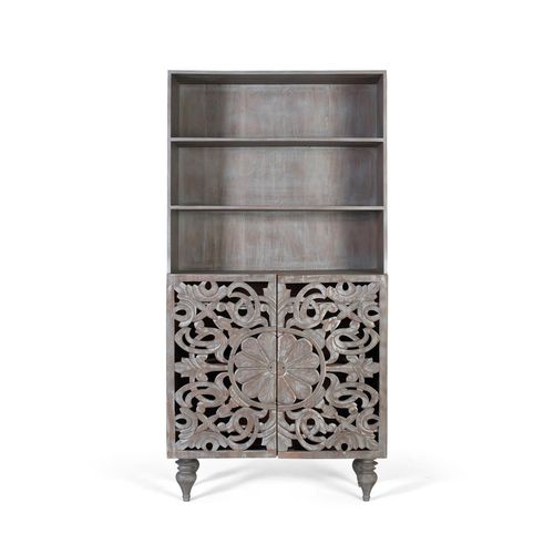 Bibliothèque En Bois De Manguier Massif 180 Cm