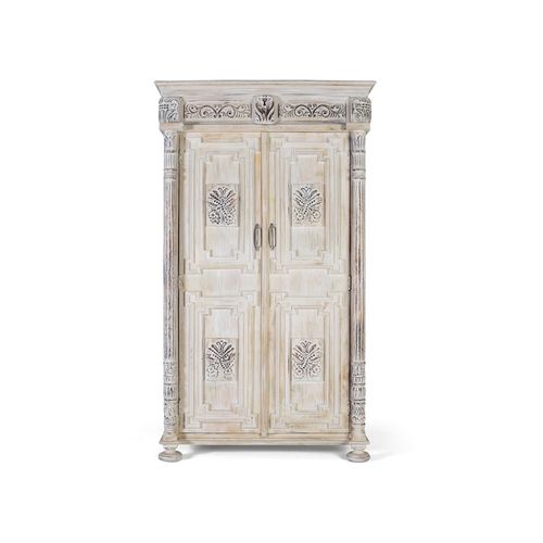 Armoire Manguier Blanc Vieilli Touche Sophistiquée