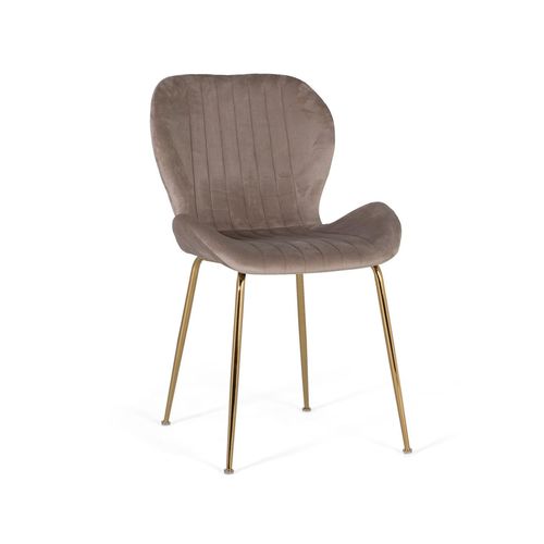 Ensemble De 4 Chaises Recouvertes De Velours Et Structure En Acier