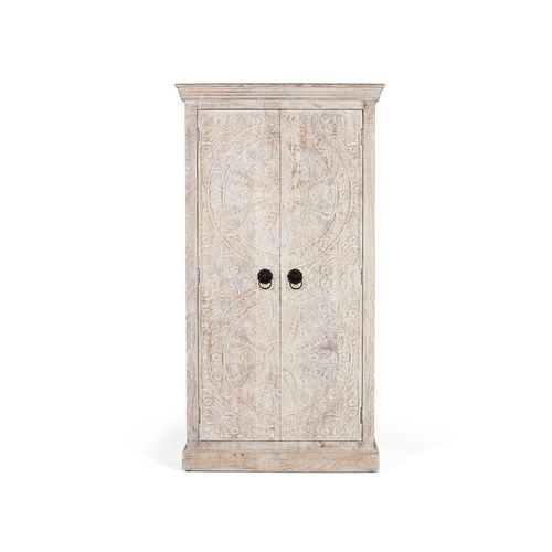 Armoire En Bois De Manguier Avec Portes Sculptées De Style Ethnique