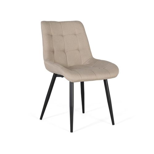 Ensemble De 2 Chaises Tapissées De Tissu Beige