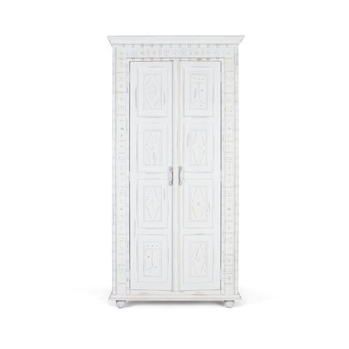 Armoire 2 Portes Fabriquée À La Main En Bois De Manguier