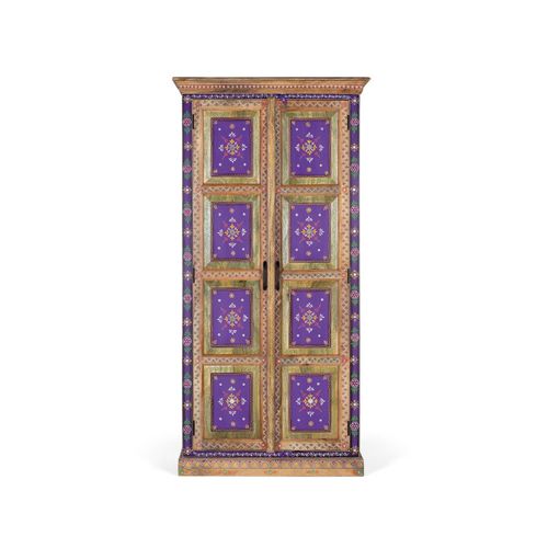 Armoire En Bois De Manguier Et Peinte À La Main