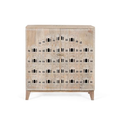 Buffet Sculpté À La Main En Bois De Manguier