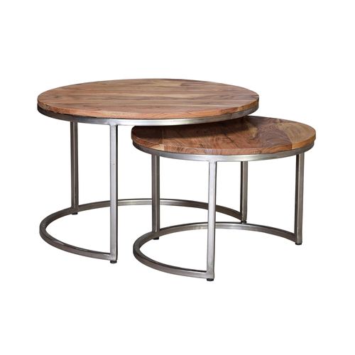 Table Basse En Bois De Manguier Naturel Et Pieds En Métal