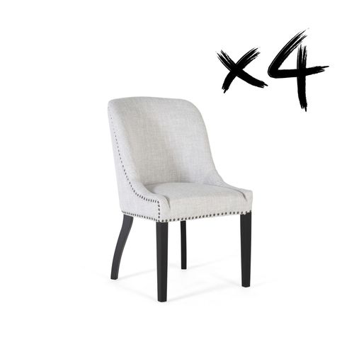 Lot De 2 Chaises En Tissu Gris