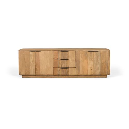 Buffet En Bois De Manguier De Couleur Naturelle Avec Coins Arrondis