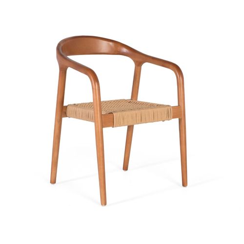 Ensemble De 2 Chaises Avec Accoudoirs En Bois D'hévéa