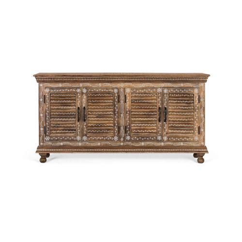 Buffet Avec 4 Portes En Bois De Haute Qualité Et Peint À La Main