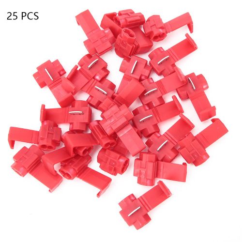 Lot de 25 connecteurs rapides sans soudure rouges 0,5-1,5 mm2/AWG 20 a 16