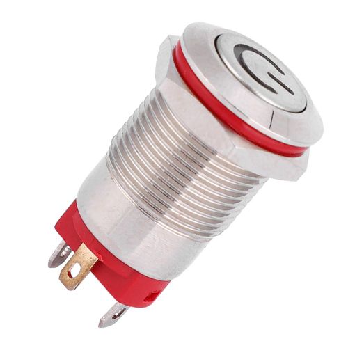 Interrupteur a bouton metallique etanche a 4 broches de 12 mm, verrouillage automatique par LED (rouge 9   30 V)