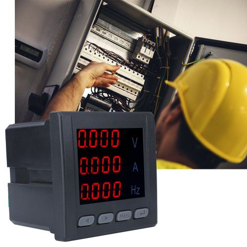 Amperemetre numerique, voltmetre, frequencemetre, instrument de mesure AC 220 V (tension d'entree AC 380 V)