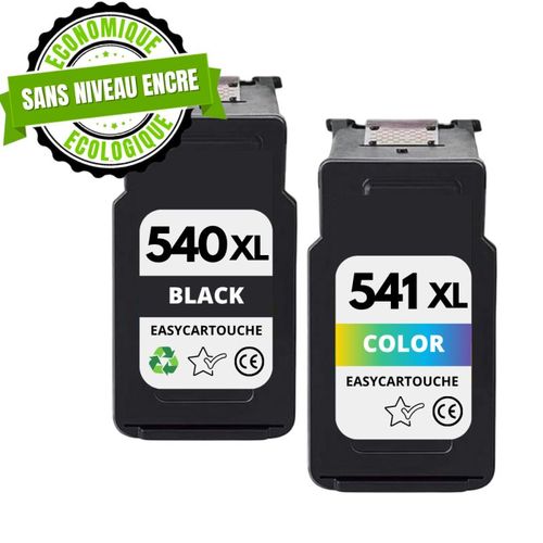 123CONSOMMABLES - Pack compatible avec CANON PG-540 XL/CL-541 XL noir et couleur - Sans niveau