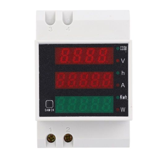 Multimetre multifonction type rail DIN, jauge de tension et de courant, AC 80-300 V, AC 0-100 A