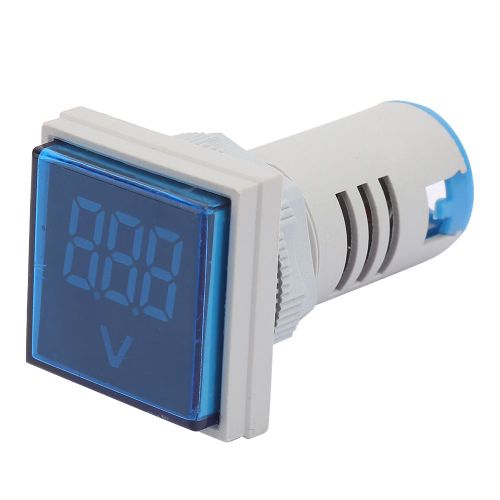 Indicateur de tension alternative a affichage LED carre 60-500 V, voltmetre numerique (bleu)
