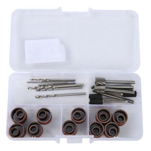 Kit d'accessoires pour meuleuse electrique 37 pieces, papier de verre, alliage, pour la coupe, le meulage, le polissage, le charpentier, 2 tetes de meulage electriques
