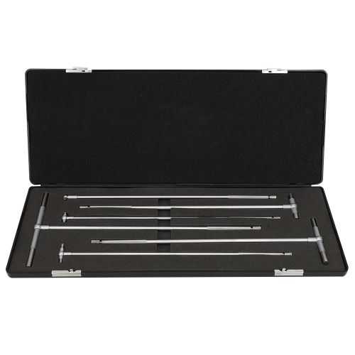 Ensemble de 6 jauges telescopiques en acier avec manche allonge pour mesurer le diametre interieur de 8 a 150 mm.