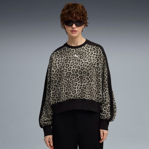 Sweat Oversize À Col Rond Et Motif Léopard T7 Luxe Femme