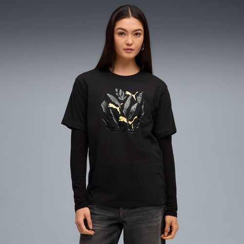 T-Shirt Décontracté À Motif Feuilles Femme