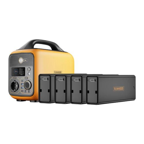 RUNHOOD HE600 + 4 EB324 ¿ Station Modulaire 600 W / 1296 Wh avec Hot-Swap