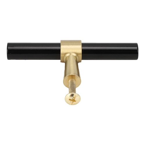 Poignee de tiroir en laiton noir pour porte d'armoire, accessoires de quincaillerie pour meubles, 75 mm