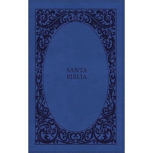 Rvr60, Santa Biblia, Tierra Santa, Ultrafina, Letra Grande, Leathersoft, Azul, Con Cierre, Palabras De Jesús En Rojo, Comfort Print