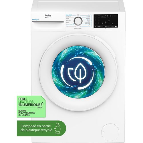 Machine à laver hublot Beko b300 BM3WFU48411 - largeur : 60 cm - profondeur : 54.6 cm - hauteur : 84.5 cm - 55 litres - 8 kg - 1400 tours/min - blanc