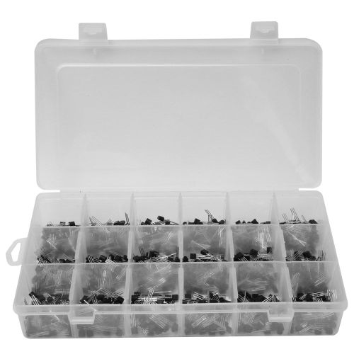 Lot de 900 transistors a insertion droite, 18 types, a usage general, A1015-2N5551
