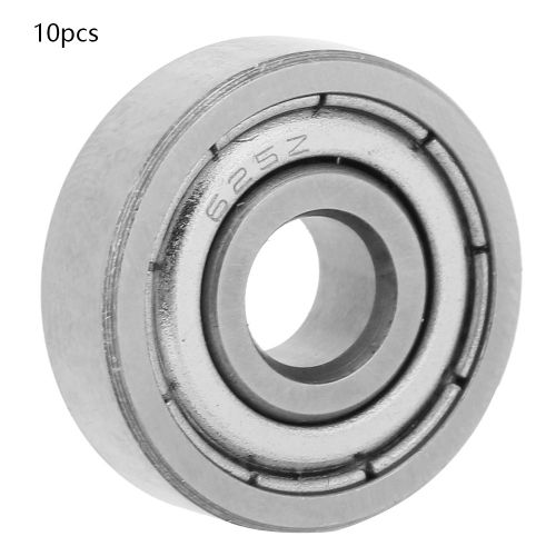 Roulements a billes a gorge profonde en acier, scelles double face, diametre interieur 3/4/5/6 mm, diametre exterieur 10/13/16/19 mm (625-ZZ), 10 pieces