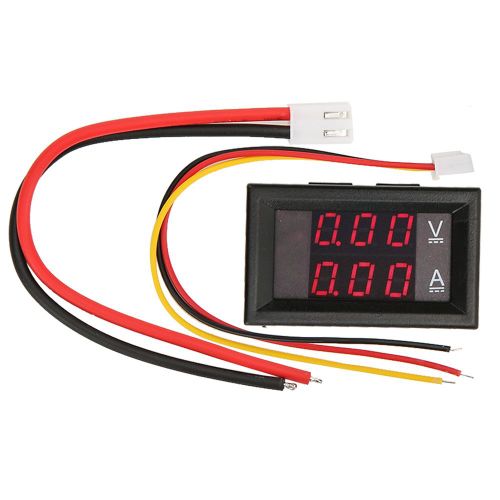 Voltmetre et amperemetre a affichage numerique double LED CC 0-100 V/10 A (rouge)