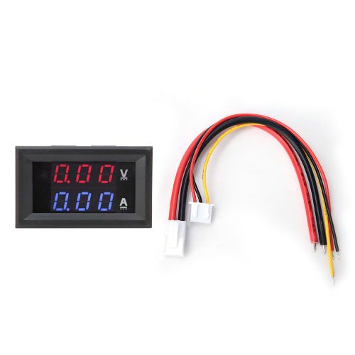 Voltmetre et amperemetre a affichage numerique double LED DC 0-100 V/10 A (bleu et rouge)