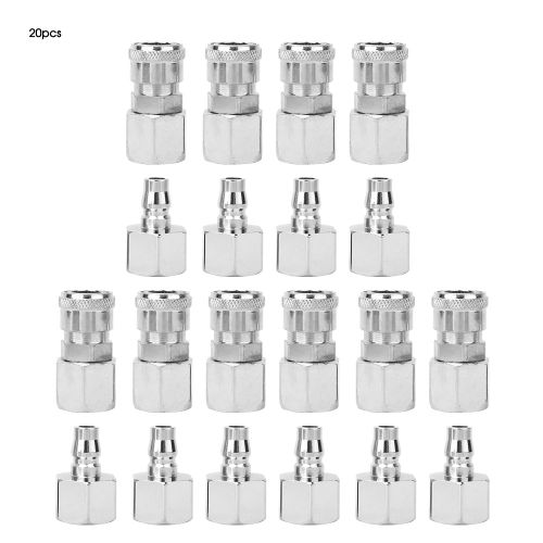 Ensemble de 20 raccords rapides a filetage exterieur en fer zingue (SF40 + PF40)