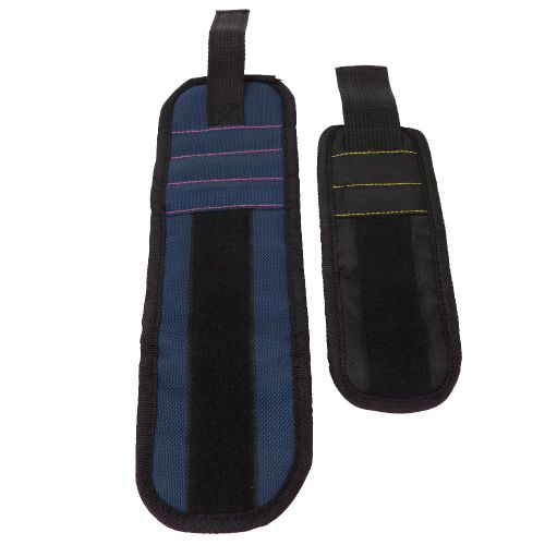 Bracelet magnetique puissant, porte-outils, pochette, ceinture pour vis, clous, ecrous, boulons, forets (bleu)