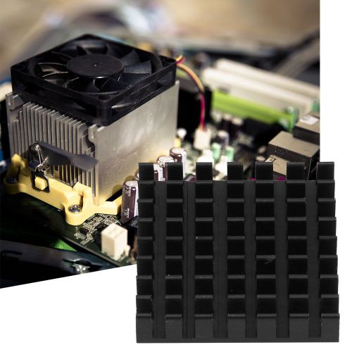Lot de 10 ailettes de refroidissement en aluminium pour circuit imprime, 28 x 6 x 28 mm, noir