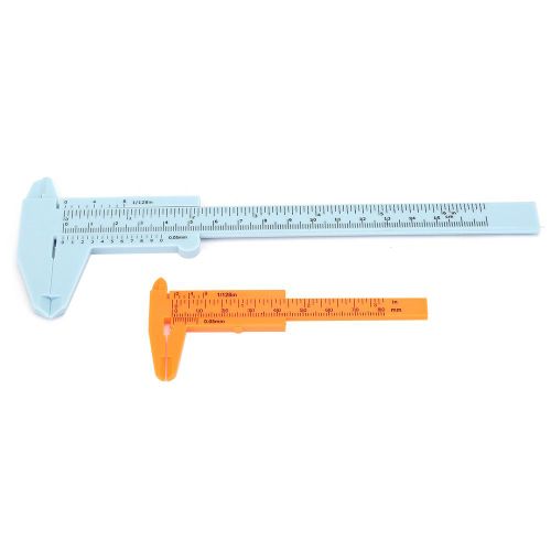 Mini-regle a double echelle en plastique 80 mm/150 mm, pied a coulisse, outil de mesure (bleu)