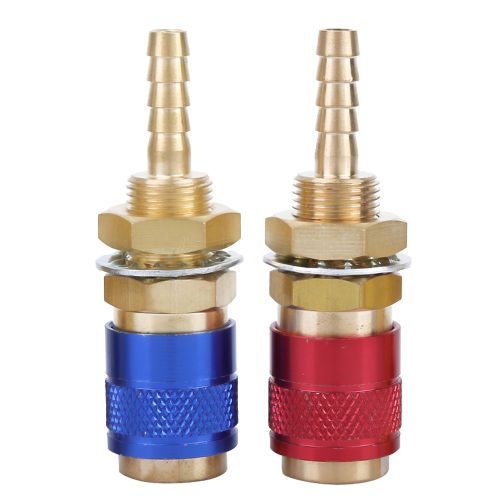 Lot de 2 adaptateurs M6 rouges et bleus refroidis a l'eau et au gaz, raccords rapides pour torche de soudage TIG