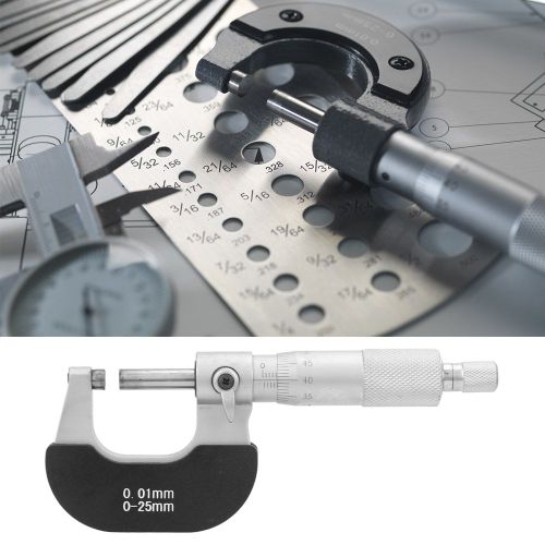 Outil de mesure en acier a roulement, micrometre exterieur 0-25 mm, jauge d'epaisseur 0,01 mm