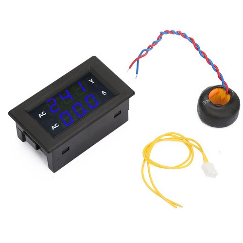 Voltmetre a affichage numerique LED AC 100-300 V, amperemetre 0-50 A (bleu)
