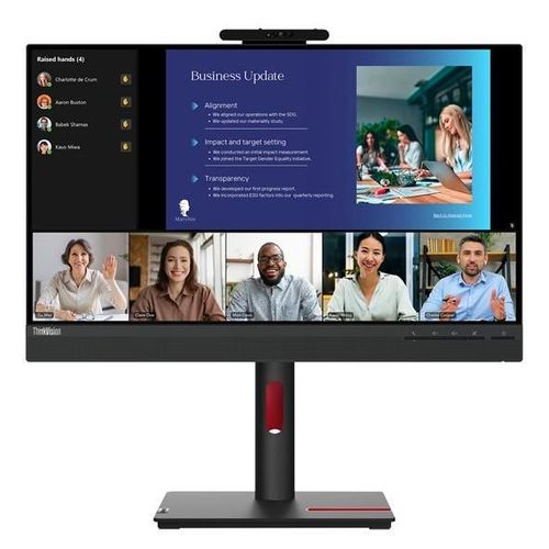 Lenovo ThinkVision T24v-30 - Écran LED - 24" (23.8" visualisable) - 1920 x 1080 Full HD (1080p) @ 75 Hz - IPS - 250 cd/m² - 1000:1 - 4 ms - HDMI, VGA, DisplayPort - haut-parleurs - noir corbeau