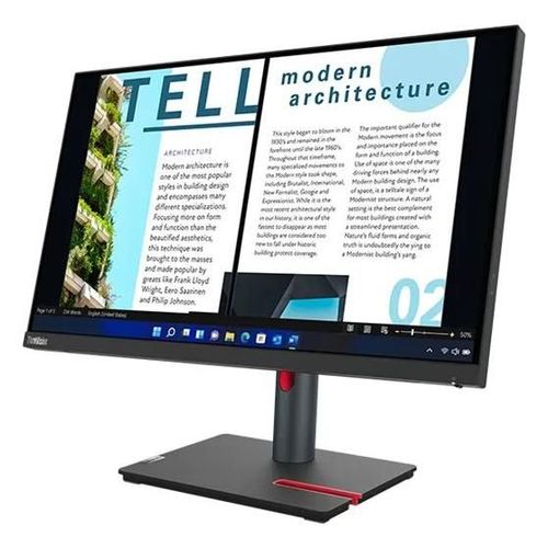 Lenovo ThinkVision P24h-30 - Écran LED - 24" (23.8" visualisable) - 2560 x 1440 QHD - IPS - 300 cd/m² - 1000:1 - 4 ms - HDMI, DisplayPort, USB-C - noir corbeau