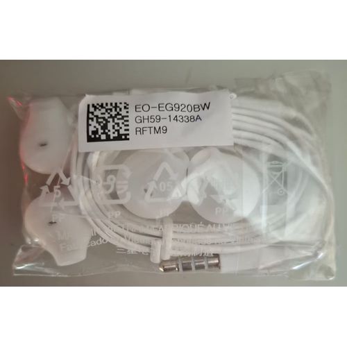Ecouteurs kit pieton mains libres - Samsung - Blanc original - EO-EG920BW - Embouts de rechange