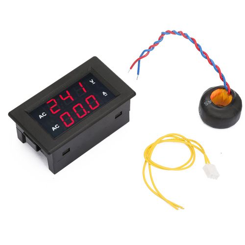 Voltmetre a affichage numerique LED AC 100 300 V, amperemetre 0-50 A (rouge)