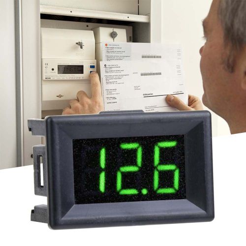 Voltmetre numerique 0,36 pouce, trois fils, affichage LED, DC 0-100 V, etanche (vert)