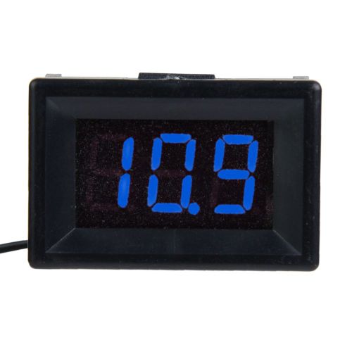 Voltmetre numerique 0,36 pouce, deux fils, affichage LED, DC 2,4-30 V, etanche (bleu)